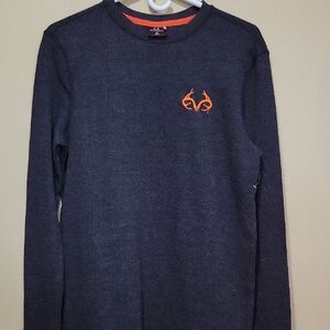 Realtree Gray Long Sleeve Shirt with Orange Logo